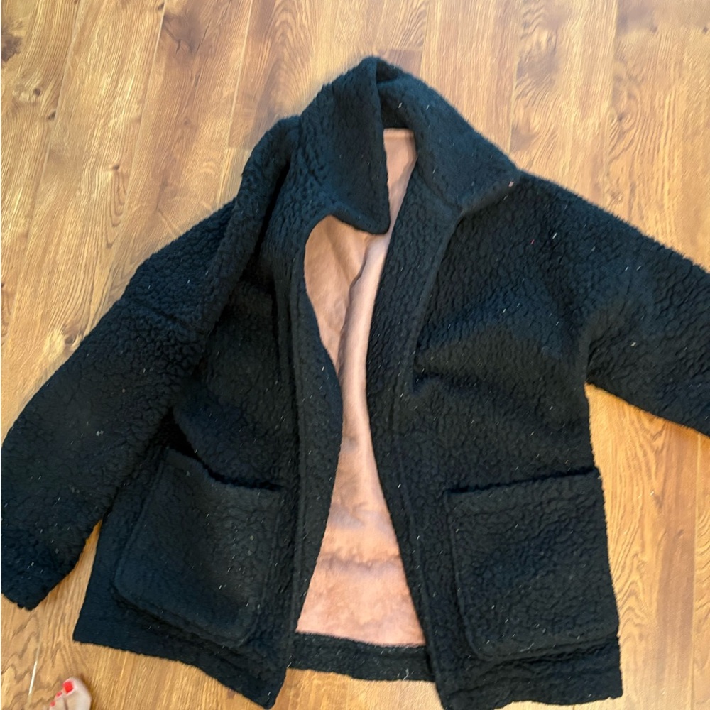 Black soft cozy and light in weight Sherpa Jacket